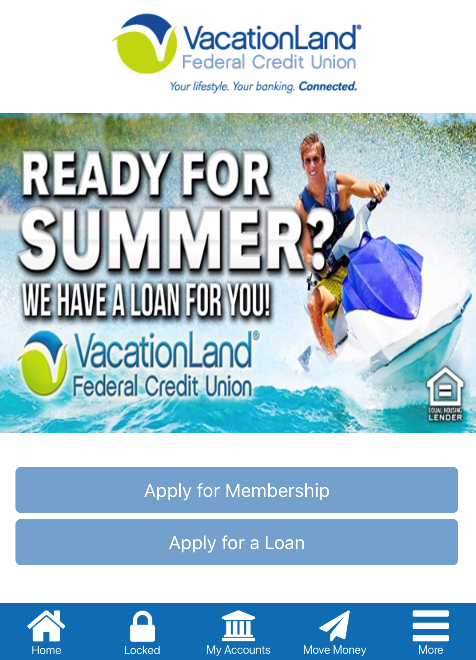 vlfcu new app welcome screen