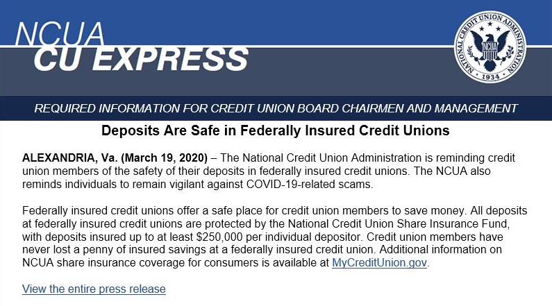 ncua press release